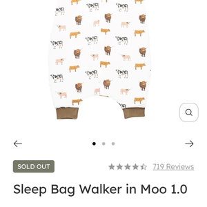 NWT Kyte Sleep Bag Walker in Moo 1.0